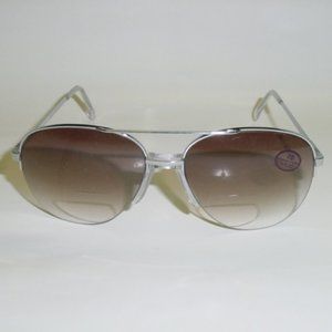 (NWT) Vintage 90's Aviator Metal Bi-Focal Reading Sunglasses +3.50